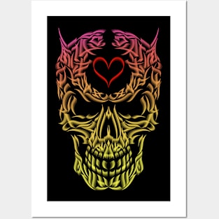 Skull love Posters and Art